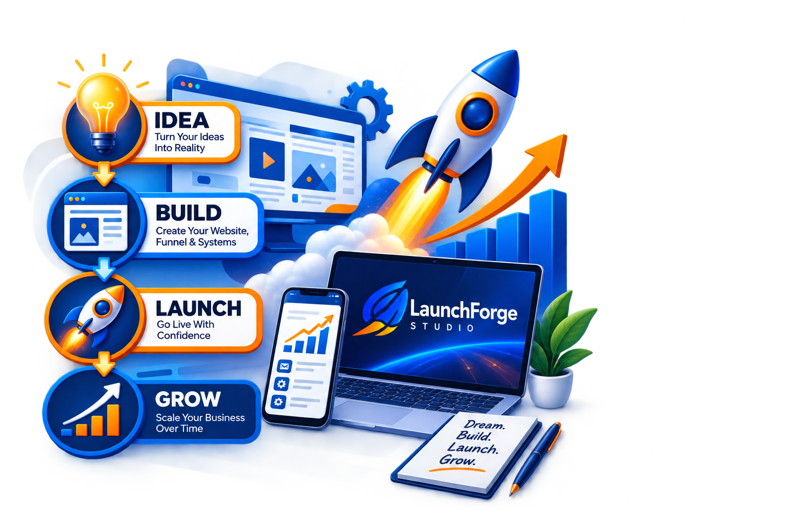 LaunchForge Studio – Idea Build Launch Grow LaunchForge Studio Idea Build Launch Grow digital business process