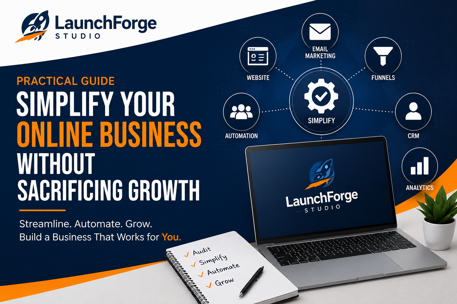 Simplify your online business with connected websites, funnels, email marketing, CRM, automation, and analytics