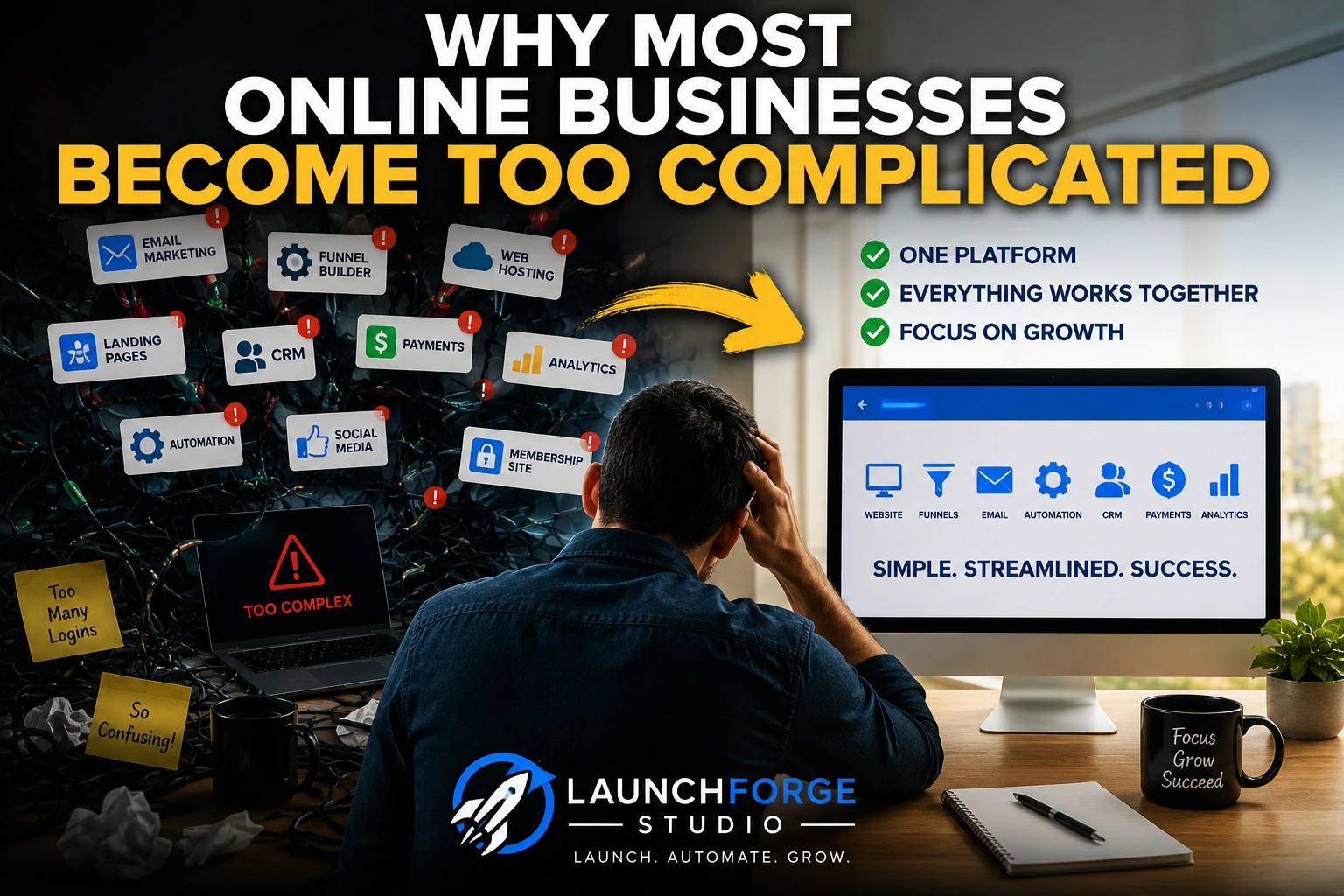Online business too complicated with too many disconnected tools and systems