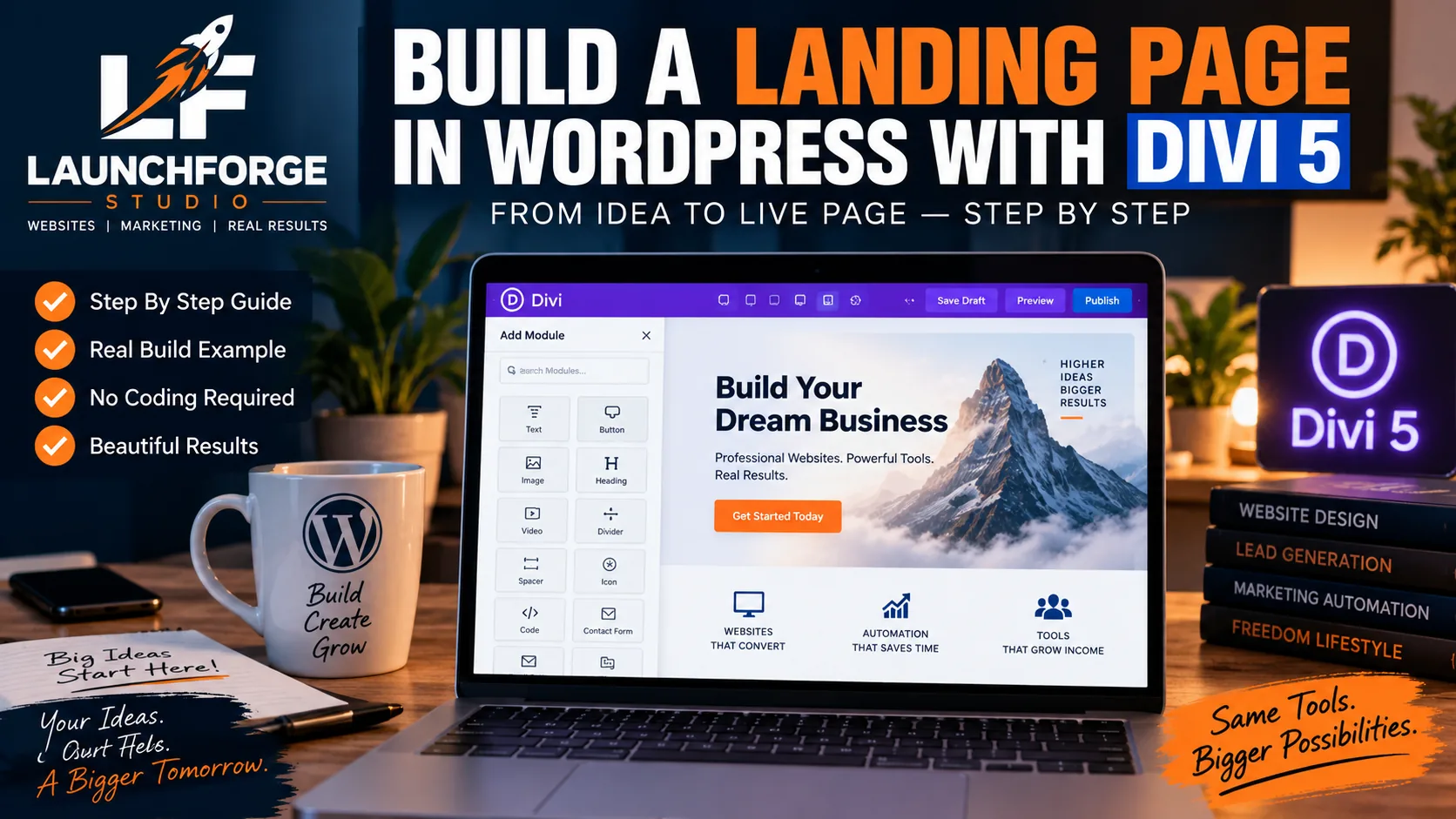 How to build a landing page in WordPress with Divi 5