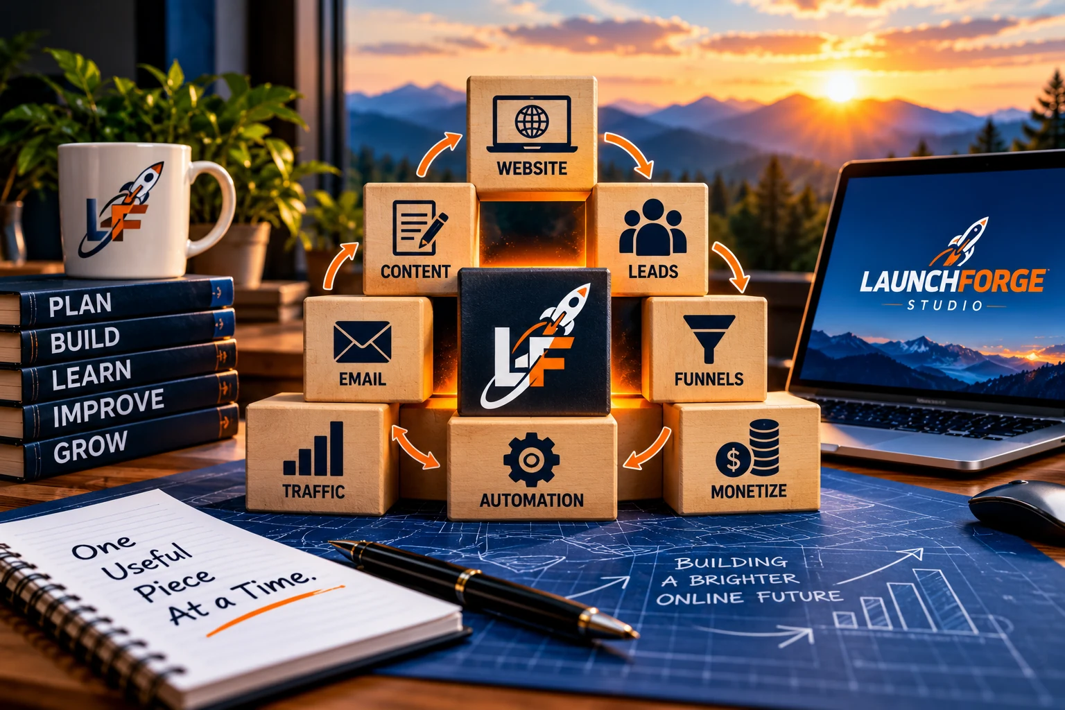 Build Along with LaunchForge online business system built one useful piece at a time