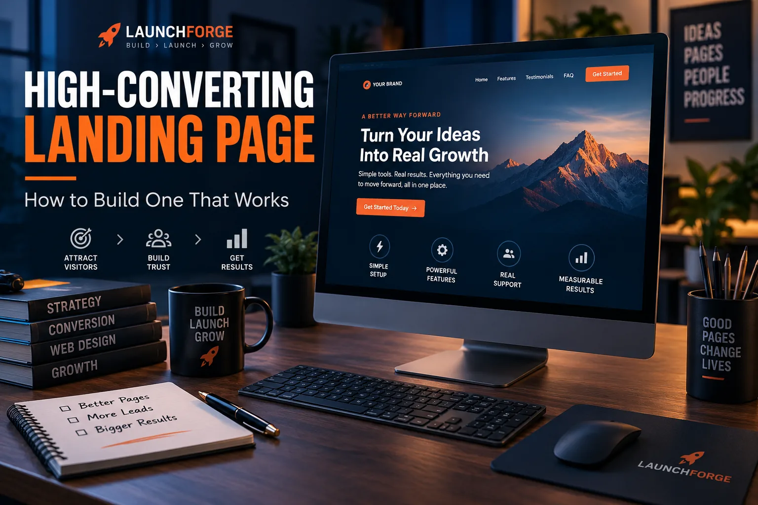 High converting landing page example showing a conversion-focused website design