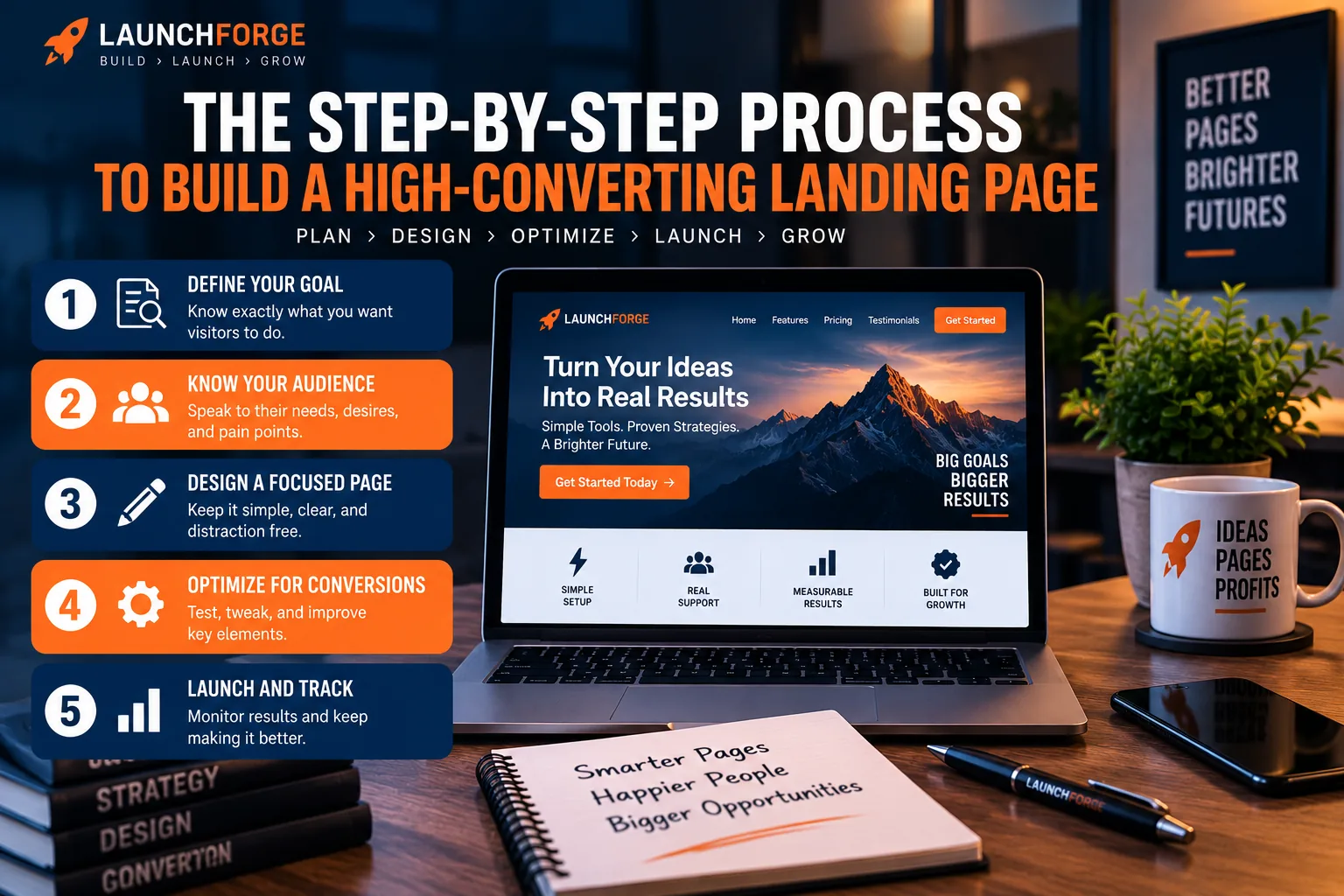 Step-by-step process for building a high converting landing page
