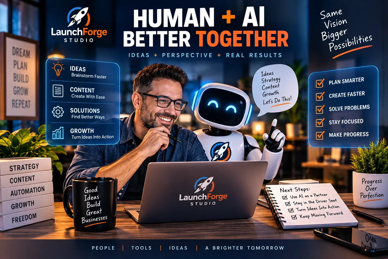 Human and AI collaboration while building an online business