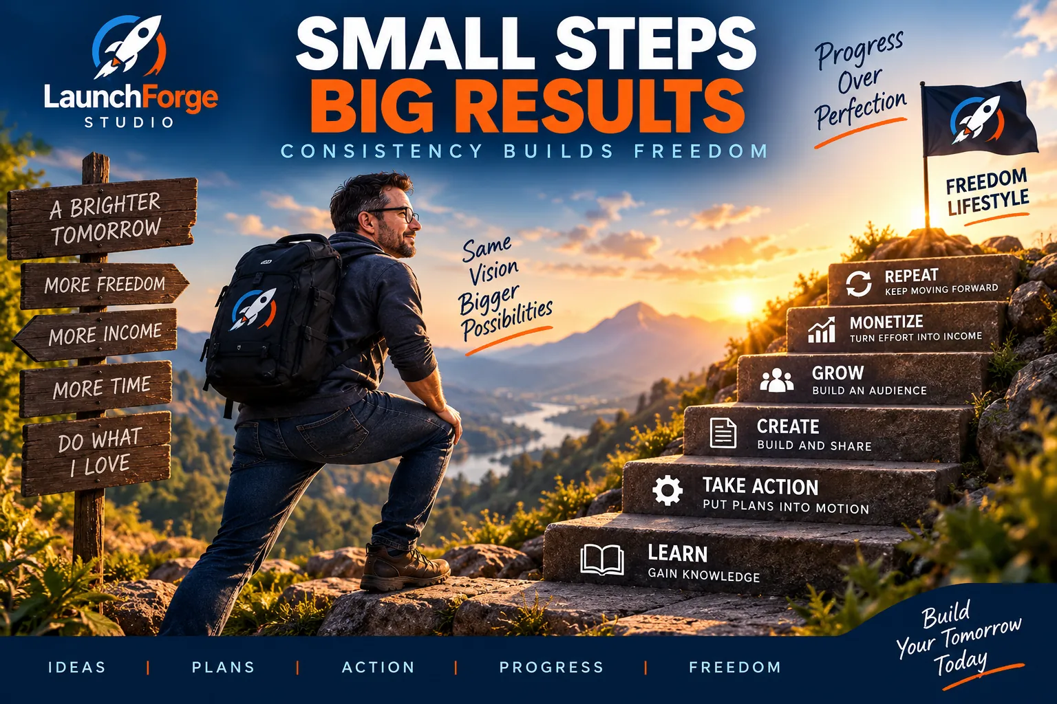 Small consistent steps create momentum when building an online business