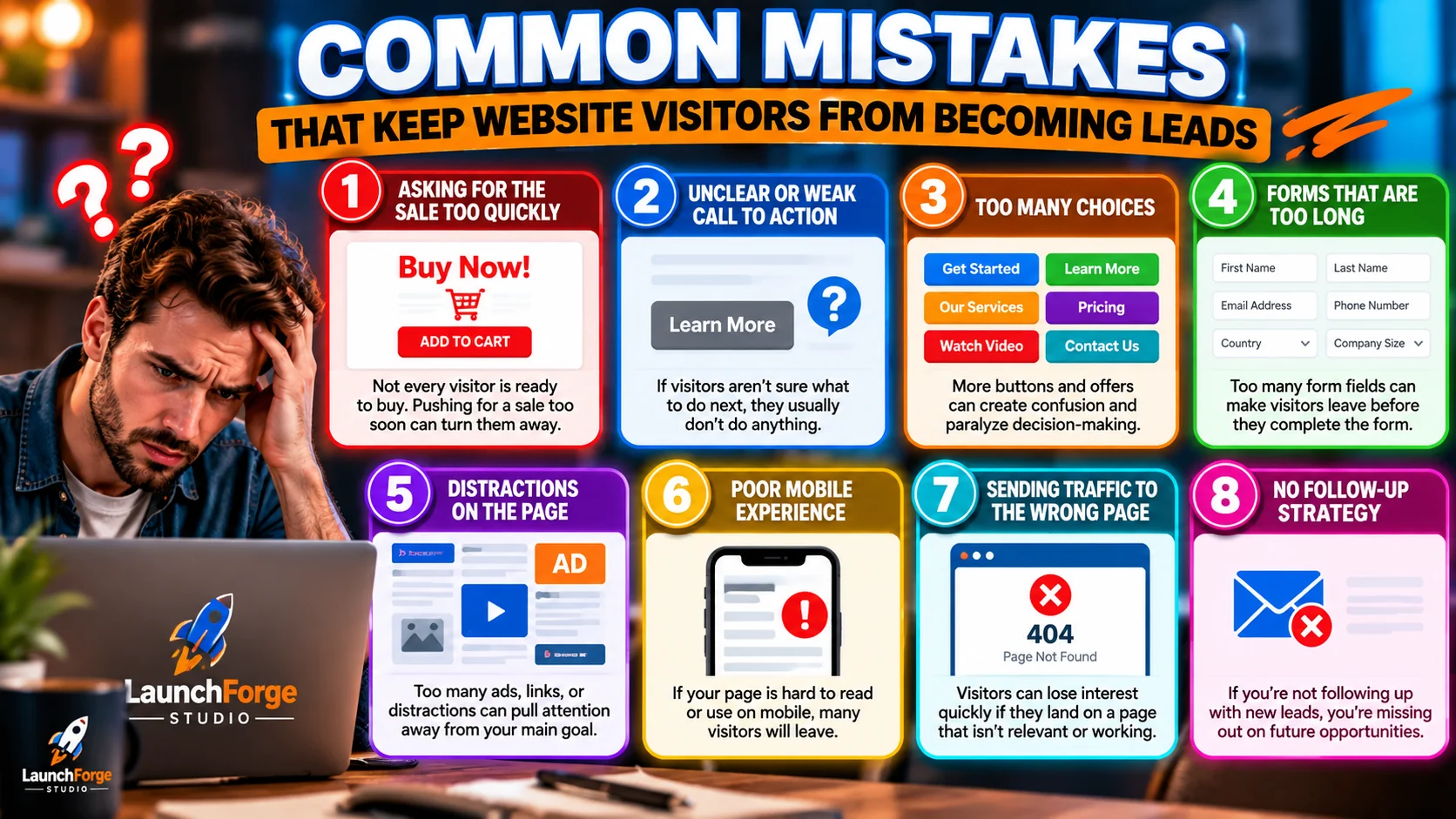 Common mistakes that keep website visitors from becoming leads