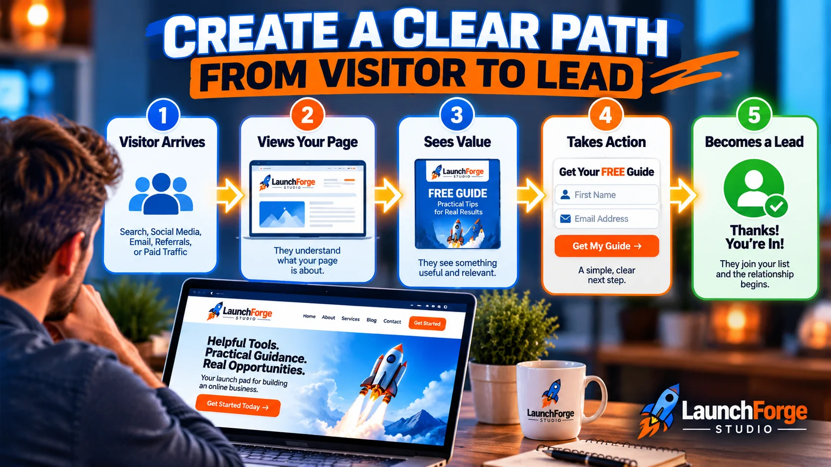 Clear path from website visitor to lead