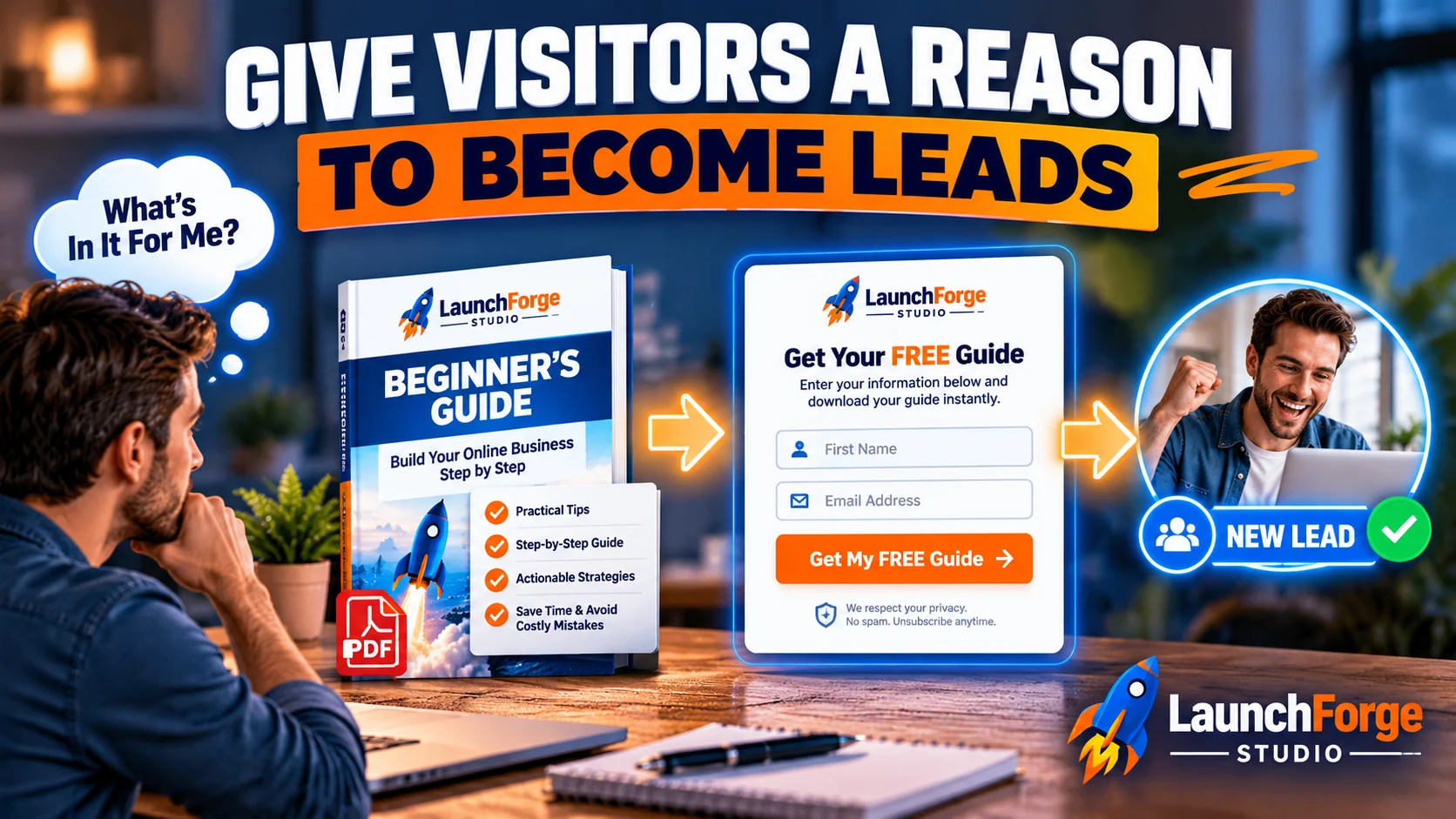 Give website visitors a useful reason to become leads