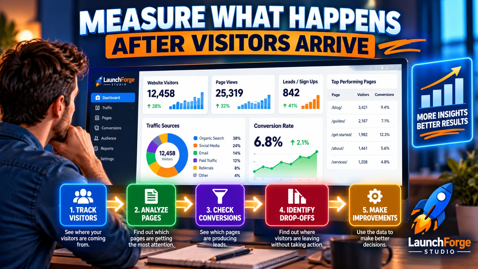 Measure what happens after website visitors arrive