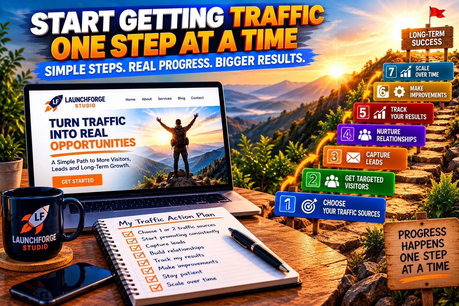 Start getting traffic one step at a time