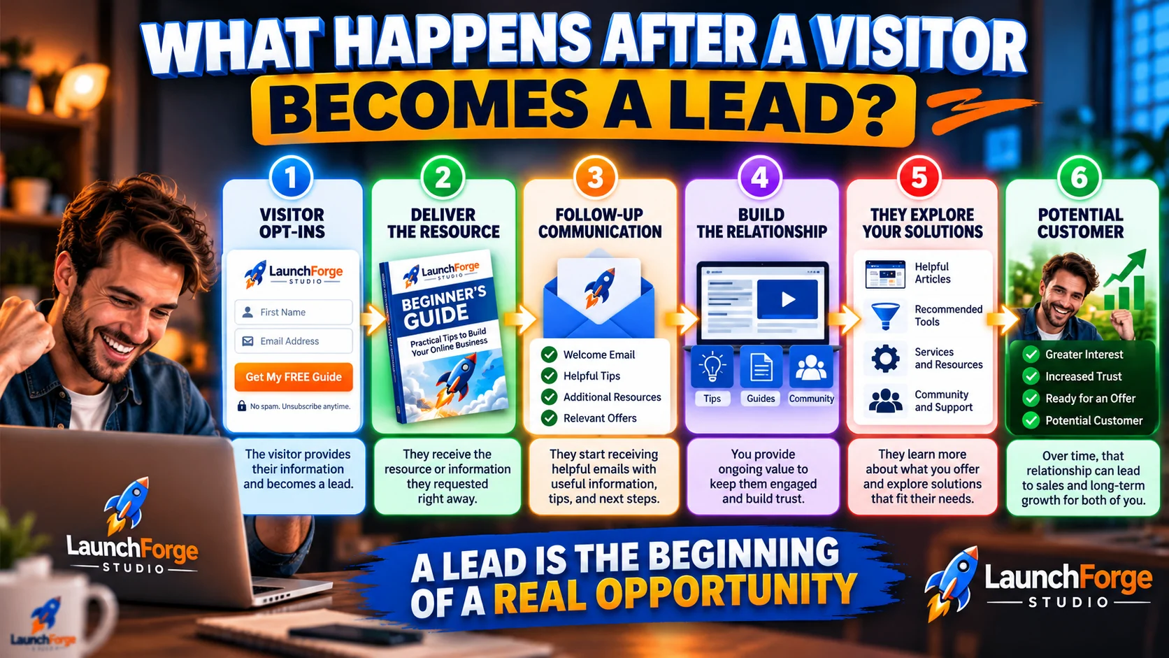 What happens after a website visitor becomes a lead